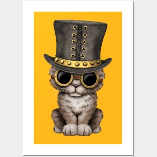 Cute Steampunk Kitten Posters and Art